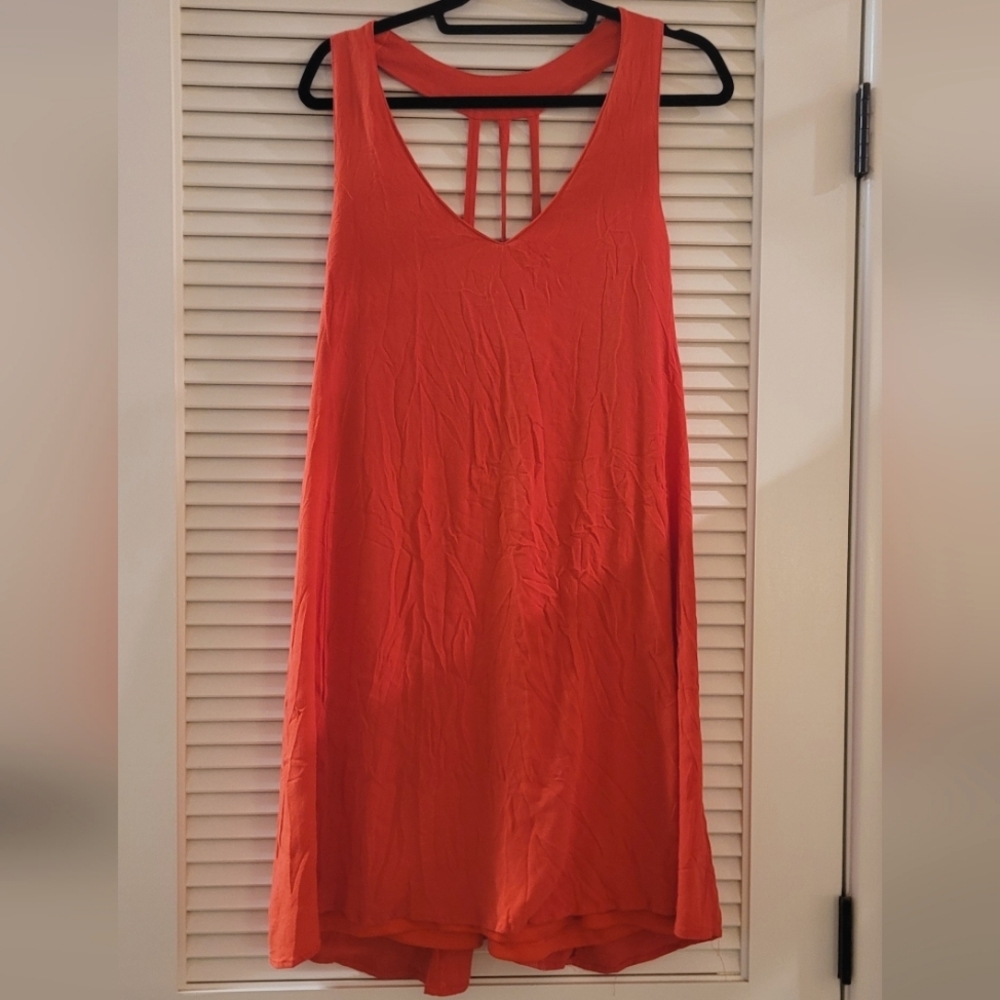 Forever21 - (Plus-Size) Pinkish-Orange Loose-Fit Sleeveless Dress